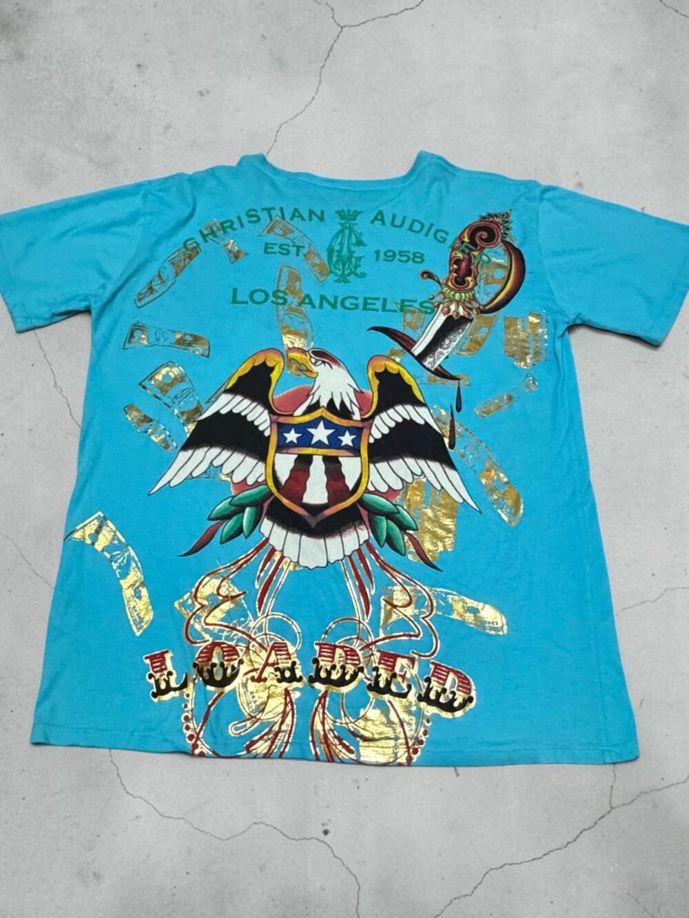 Vintage Christian Audigier Grenade Wings T-Shirt